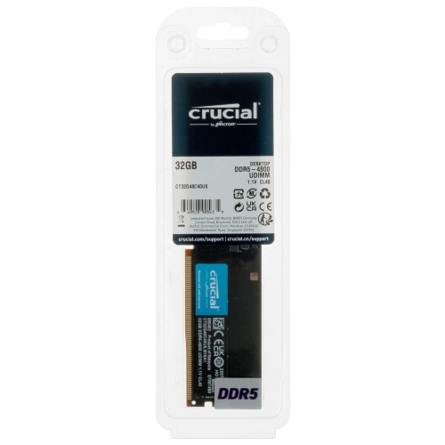 Оперативная память Crucial DDR5 32GB 4800 MHz, CL40, DIMM [CT32G48C40U5]