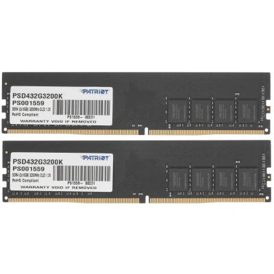 Оперативная память DDR 4 DIMM 32Gb (16Gbx2) PC25600, 3200Mhz, Patriot Signature [PSD432G3200K]