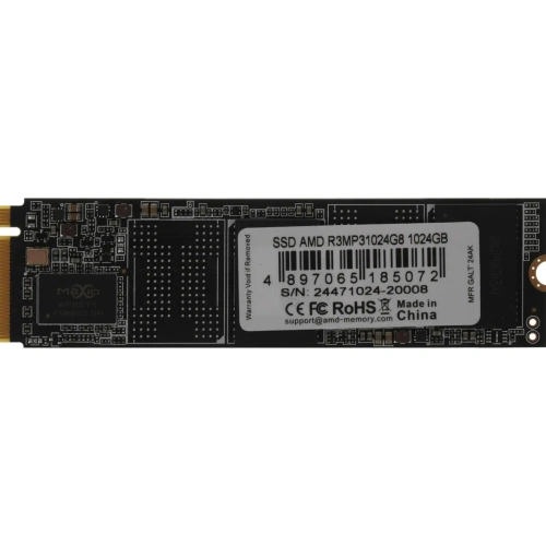 Накопитель SSD AMD Radeon 1Tb, PCIe 3.0 x4, M.2 2280, NVMe, R/W 3500/3100 [R3MP31024G8]