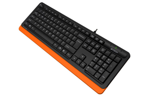 Клавиатура A4Tech Fstyler FK10 проводная, USB, черный/оранжевый [FK10 ORANGE]