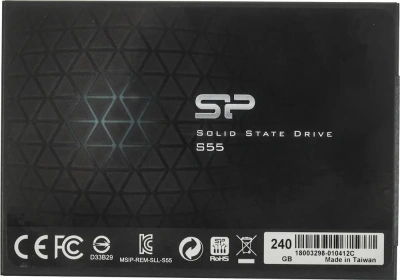 Накопитель SSD SiliconPower Slim S55, 240Gb, SATA, 2.5", R/W 560/500 [SP240GBSS3S55S25]
