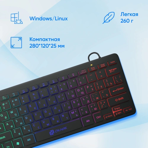 Клавиатура Оклик Oklick 300S черный USB [1696461]