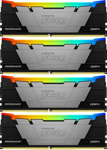 Оперативная память Kingston DDR4 4x16GB 3600MHz KF436C16RB12AK4/64 Fury Renegade RGB RTL Gaming PC4-28800 CL16 DIMM 288-pin 1.35В kit dual rank с радиатором Ret [KF436C16RB12AK4/64]
