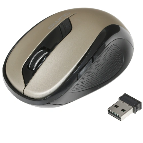Мышь беспроводная Qumo Office Line Bronze M64 золотистый, 1600 dpi, кнопки - 6 [24361]