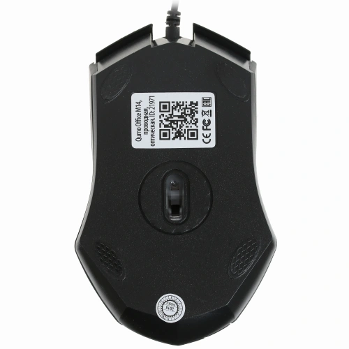 Мышь проводная Qumo Office M14 черный, 1000 dpi, USB, кнопки - 3 [21971]