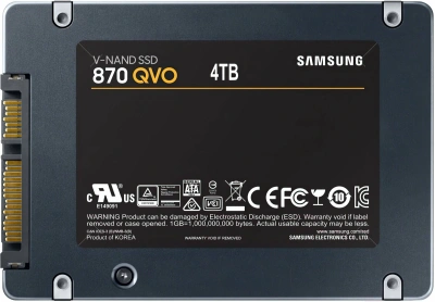 Накопитель SSD Samsung 4TB 870 QVO, V-NAND, 2.5&quot;, SATA III, [MZ-77Q4T0BW]