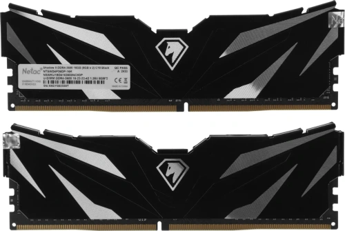Оперативная память Netac 16GB DDR4 3600MHz Shadow II (2x8GB) CL18 1.35V / NTSWD4P36DP-16K / Black / with radiator [NTSWD4P36DP-16K]