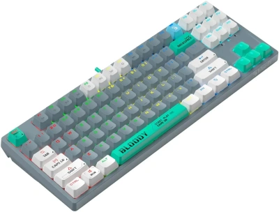 Клавиатура A4Tech Bloody S87 Energy проводная USB серый/зеленый [S87 USB ENERGY ASH]