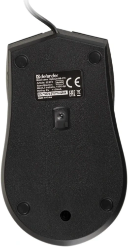 Мышь проводная Defender Optimum MB-270 черный, 1000 dpi, USB, кнопки - 3 [52270]