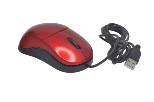 Мышь проводная Qumo Simple Office M92 красный, 1000 dpi, USB, кнопки - 3 [M92 Red]