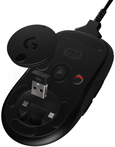 Мышь беспроводная/проводная Logitech G PRO черный, 25600 dpi, кнопки - 7 [910-005273]