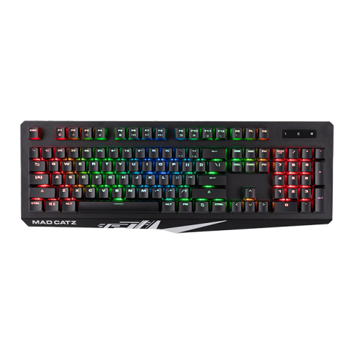 Игровая клавиатура черная Mad Catz S.T.R.I.K.E. 4 (Cherry Red Switch, RGB подсветка, аллюминиевая рама, USB) [KS13MMUSBL000-0]