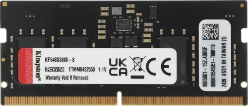 Оперативная память Kingston DDR5 8GB 4800MHz CL38 SODIMM FURY Impact PnP [KF548S38IB-8]