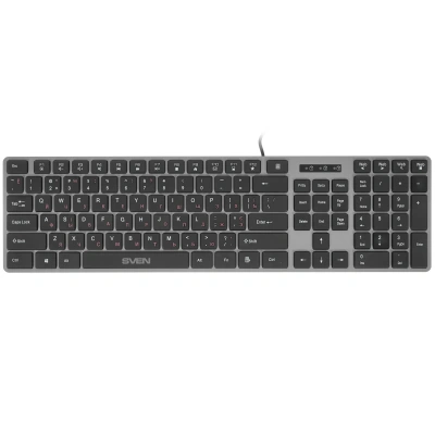 Клавиатура SVEN KB-E5000 серый металлик (slim, 109 кл., USB) [SV-020545]