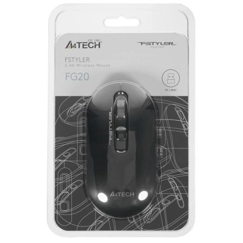 Мышь беспроводная A4Tech Fstyler серый, 2000 dpi, радиоканал, USB, кнопки - 4 [FG20]