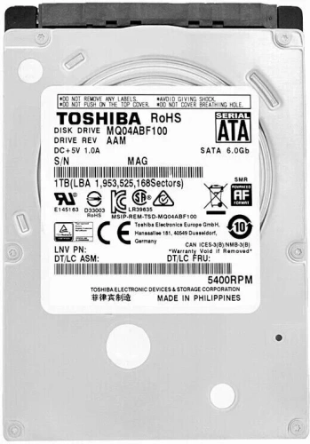 Жесткий диск Toshiba 1Tb 5400rpm MQ04ABF100 128Mb 2.5&quot; SATA-III [MQ04ABF100]