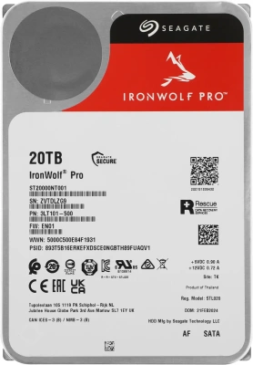 Жесткий диск Seagate SATA-III 20TB Ironwolf Pro 512E (7200rpm) 256Mb 3.5&quot; [ST20000NT001]