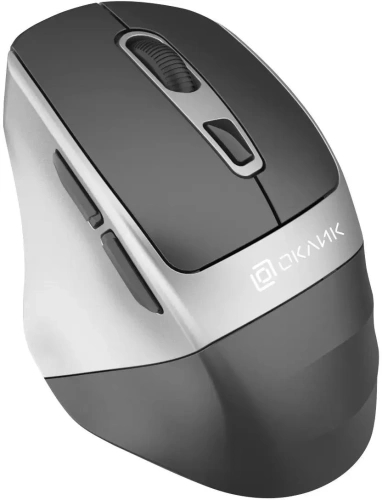 Мышь беспроводная Oklick 516MW черный/серебристый, 1600 dpi, радиоканал, Bluetooth, USB, кнопки - 6 [1978689]