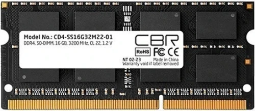 Оперативная память CBR DDR4 SODIMM 16GB CD4-SS16G32M22-01 PC4-25600, 3200MHz, CL22, 1.2V [CD4-SS16G32M22-01]