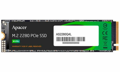 Накопитель SSD Apacer AS2280Q4L, 512Gb, M.2 2280, PCIe 4.0 x4, NVMe, R/W 3600/3000 [AP512GAS2280Q4L-1]