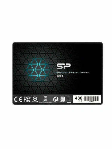 Накопитель SSD Silicon Power Slim S55, 480Gb, SATA, 2.5&quot;, R/W 560/530 [SP480GBSS3S55S25]