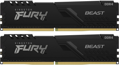 Оперативная память Kingston 64GB 3600MHz DDR4 CL18 DIMM (Kit of 2) FURY Beast Black [KF436C18BBK2/64]