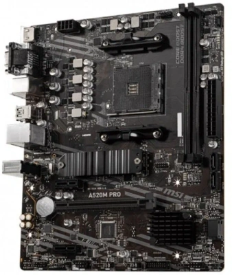 Материнская плата MSI A520M PRO, AM4, AMD A520, 2xDDR4, 4xSATA [A520M PRO]