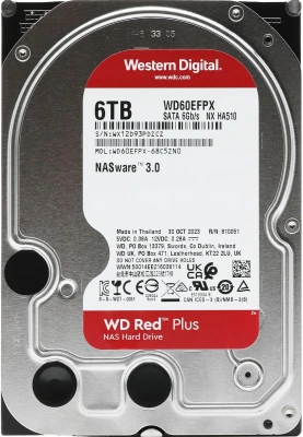 Жесткий диск Western Digital Red Plus 6 ТВ [WD60EFPX]