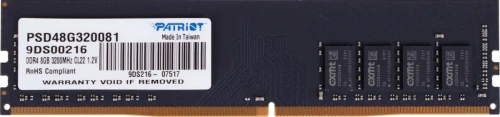 Оперативная память Patriot 8GB DDR4 3200MHz PSD48G320081 1*8GB RTL PC4-25600 CL22 DIMM 288-pin 1.2В single rank [PSD48G320081]
