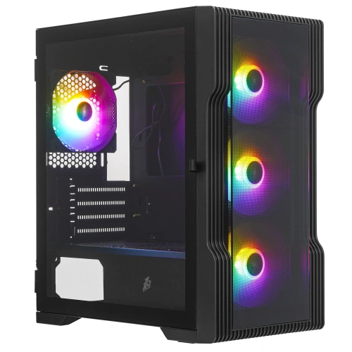 Компьютерный корпус 1STPLAYER TRILOBITE T3-G Black [T3-G-BK-4F1]