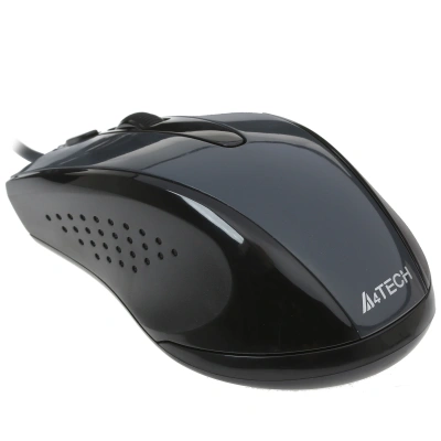 Мышь проводная A4Tech серый глянец/черный, 1200 dpi, USB [N-500F]