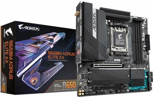 Материнская плата Gigabyte B650M AORUS ELITE AX, AM5, AMD B650 [B650M AORUS ELITE AX]