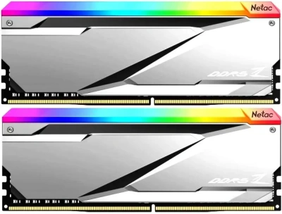 Оперативная память Netac Z RGB 32GB (2x16GB) DDR5-6800 (PC5-54400) C34 Silver 34-45-45-108 1.4V XMP Dual DIMM Kit [NTZED5P68DP-32S]
