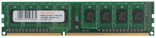 Оперативная память QUMO DIMM DDR3 4GB (PC3-12800) 1600MHz [QUM3U-4G1600C11L]