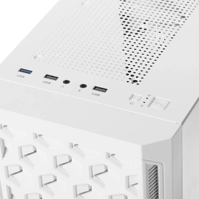 Компьютерный корпус Powercase Mistral Micro T3W, Tempered Glass, Mesh, 2x 140mm + 1х 120mm 5-color fan, белый, mATX [CMIMTW-L3]