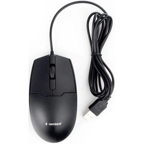 Мышь проводная Gembird черный, 1000 dpi, USB, кнопки - 3 [MOP-425]