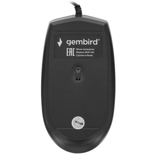 Мышь проводная Gembird MOP-430 черный, 1600 dpi, USB, кнопки - 4 [18718]