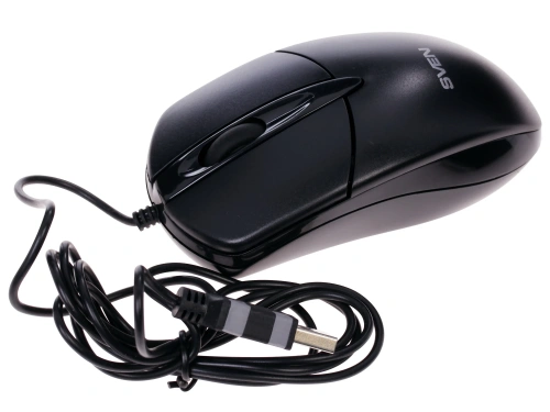Мышь проводная SVEN RX-112 черный, 800 dpi, USB, кнопки - 3 [SV-03200112UB]