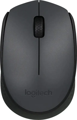 Мышь беспроводная Logitech M170 черный/темно-серый, 1000 dpi, радиоканал, USB, кнопки - 3 [910-004642/910-004646/910-004658]