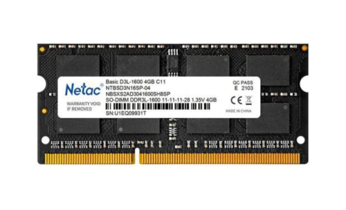 Оперативная память Netac 4Gb DDR3 1600MHz SO-DIMM [NTBSD3N16SP-04]