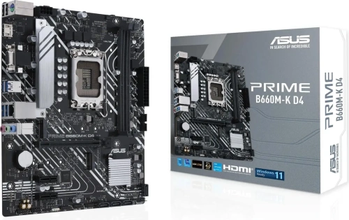Материнская плата ASUS PRIME B660M-K D4, Socket LGA 1700, Intel B660, 2xDDR4 [PRIME B660M-K D4]