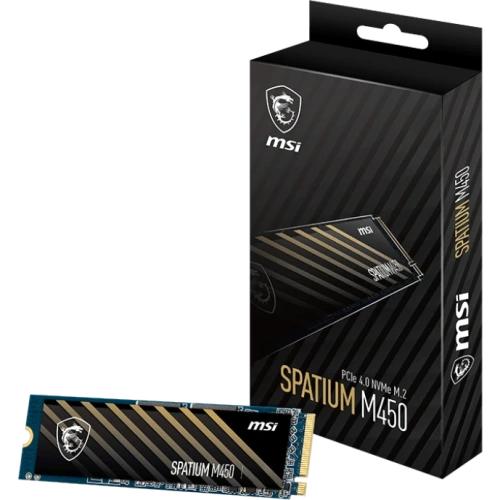 Накопитель SSD MSI SPATIUM M450 500GB, M.2 2280, PCIe 4.0 x4, NVMe, R/W 3600/2300 [S78-440K220-P83]
