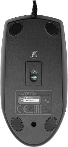 Мышь проводная A4Tech OP-720S черный, 1200 dpi, USB, кнопки - 3 [OP-720S]