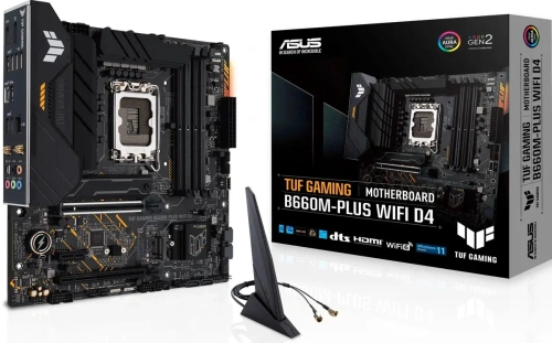 Материнская плата ASUS TUF GAMING B660M-PLUS WIFI, LGA 1700, Intel B660, 4xDDR5 [TUF GAMING B660M-PLUS WIFI]