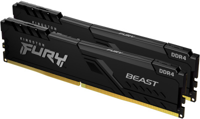 Оперативная память Kingston 64GB 3600MHz DDR4 CL18 DIMM (Kit of 2) FURY Beast Black [KF436C18BBK2/64]
