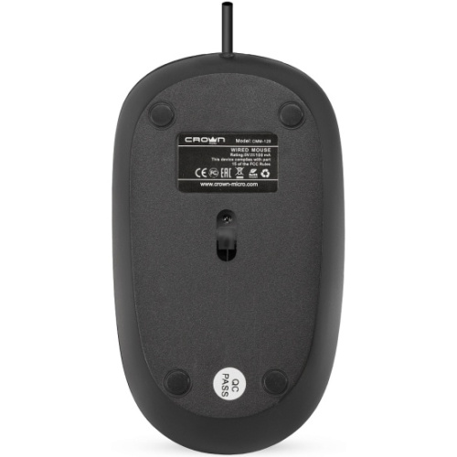 Мышь проводная Crown CMM-128 черный, 1000 dpi, USB, кнопки - 2 [CM000003405]