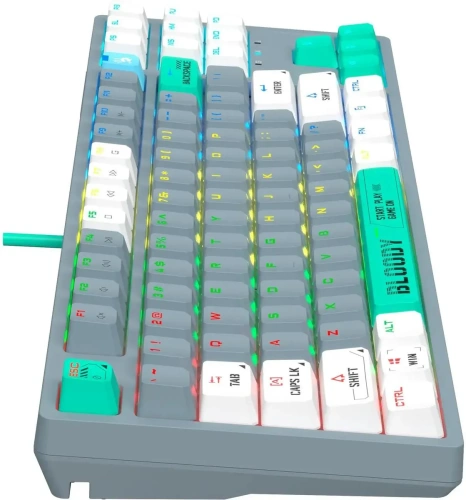 Клавиатура A4Tech Bloody S87 Energy проводная USB серый/зеленый [S87 USB ENERGY ASH]