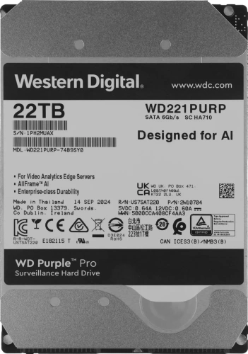 Жесткий диск Western Digital Purple PRO WD221PURP 22TB 3.5&quot; [WD221PURP]