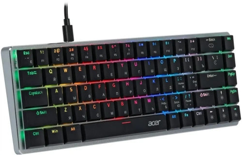 Клавиатура Acer OKW302 (ZL.KBDCC.01C) проводная, USB, серебристый [ZL.KBDCC.01C]