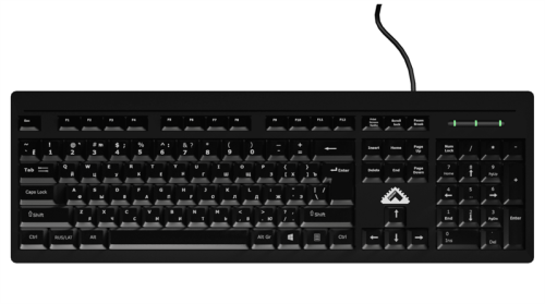 Клавиатура проводная БЕШТАУ КЛ104РУ 104 клавиши, USB, 1,8м, Цвет русской/латинской раскладки (белый/белый) лазерная гравировка, черный МИНПРОМТОРГ (МПТ) [КЛ104РУ/SG]